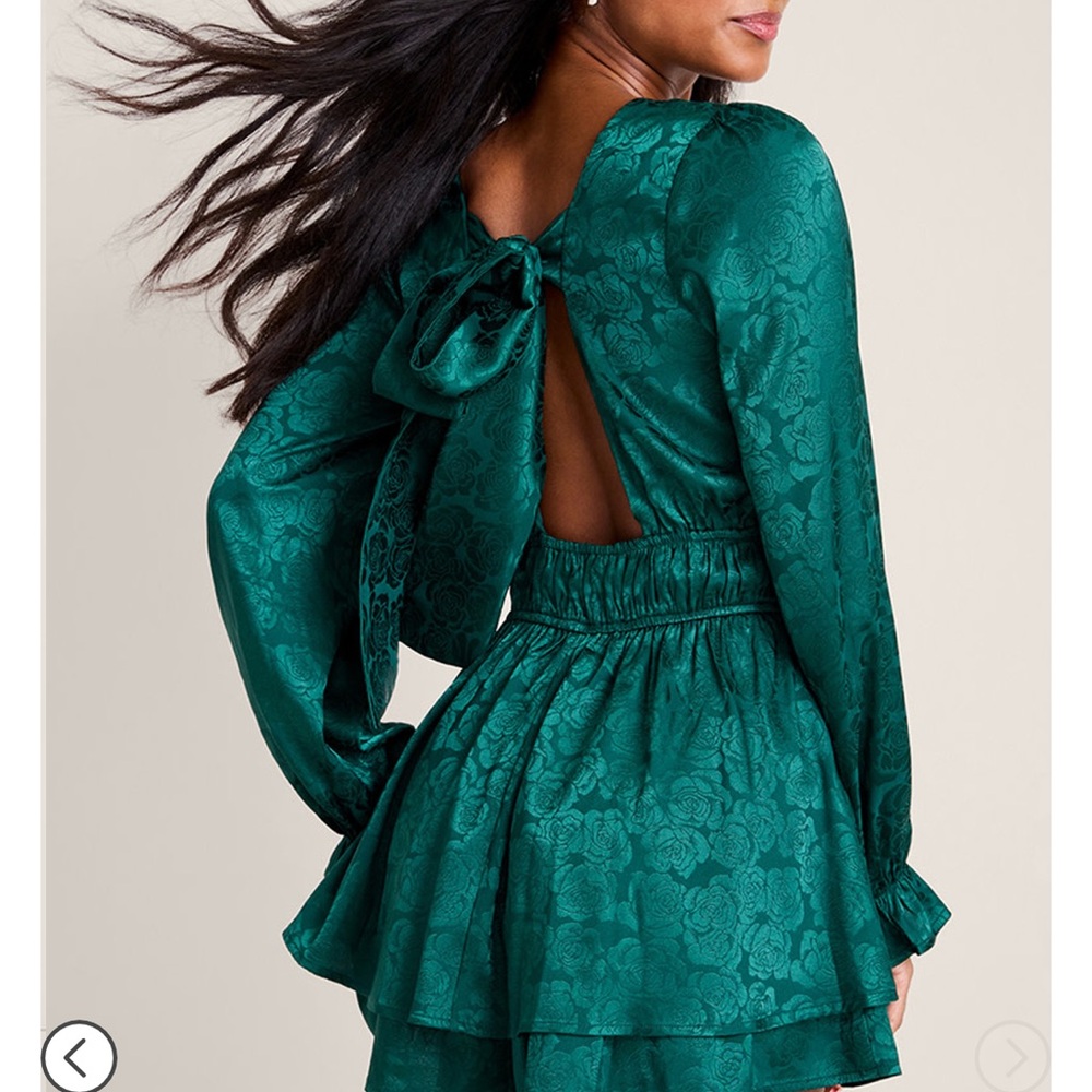 Elegant Green Floral Romper